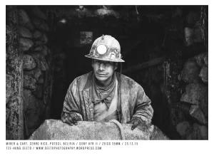 Bolivia, Potosi, Miner with cart