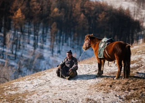 Mongolia, Man & his horse