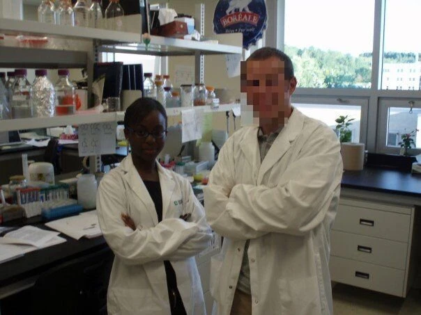 Kelly at work in a Cellular Biology lab in Sherbrooke, Quebec